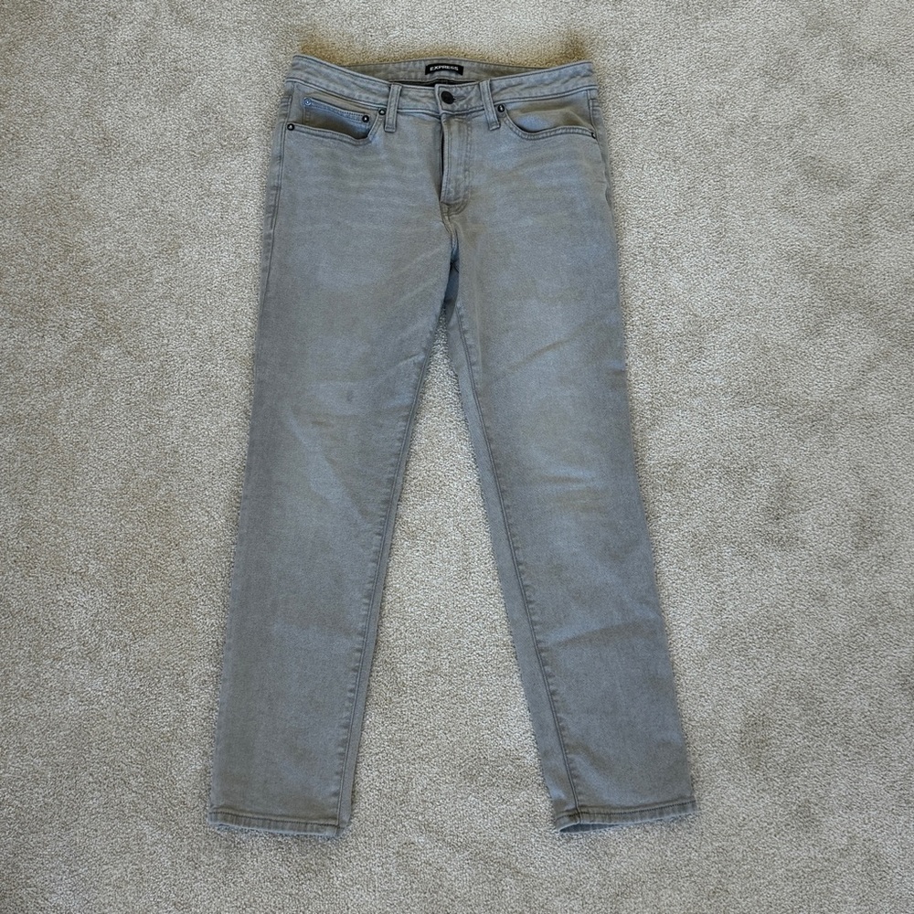 Express Grey Wash Skinny Jeans - 31x30